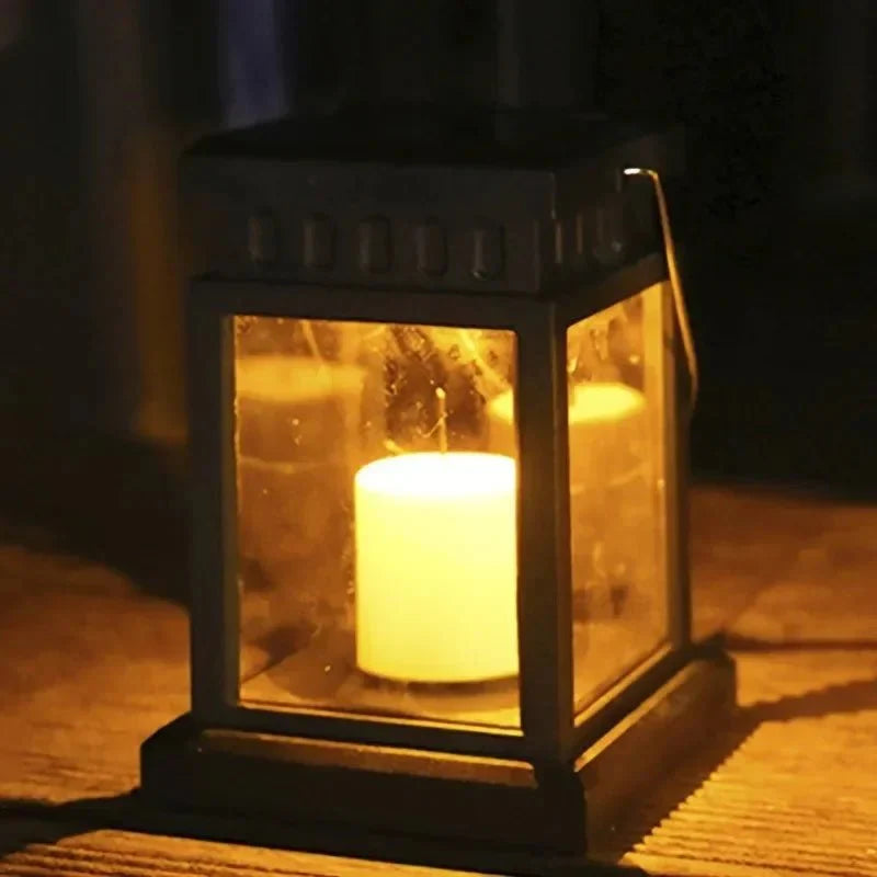 Lanterne Solaire Effet Bougie -