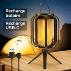 Lanterne Solaire Extérieur sur Pieds Effet Flamme -