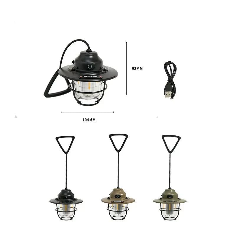 Lanterne Style Camping Rétro a Suspendre - Khaki