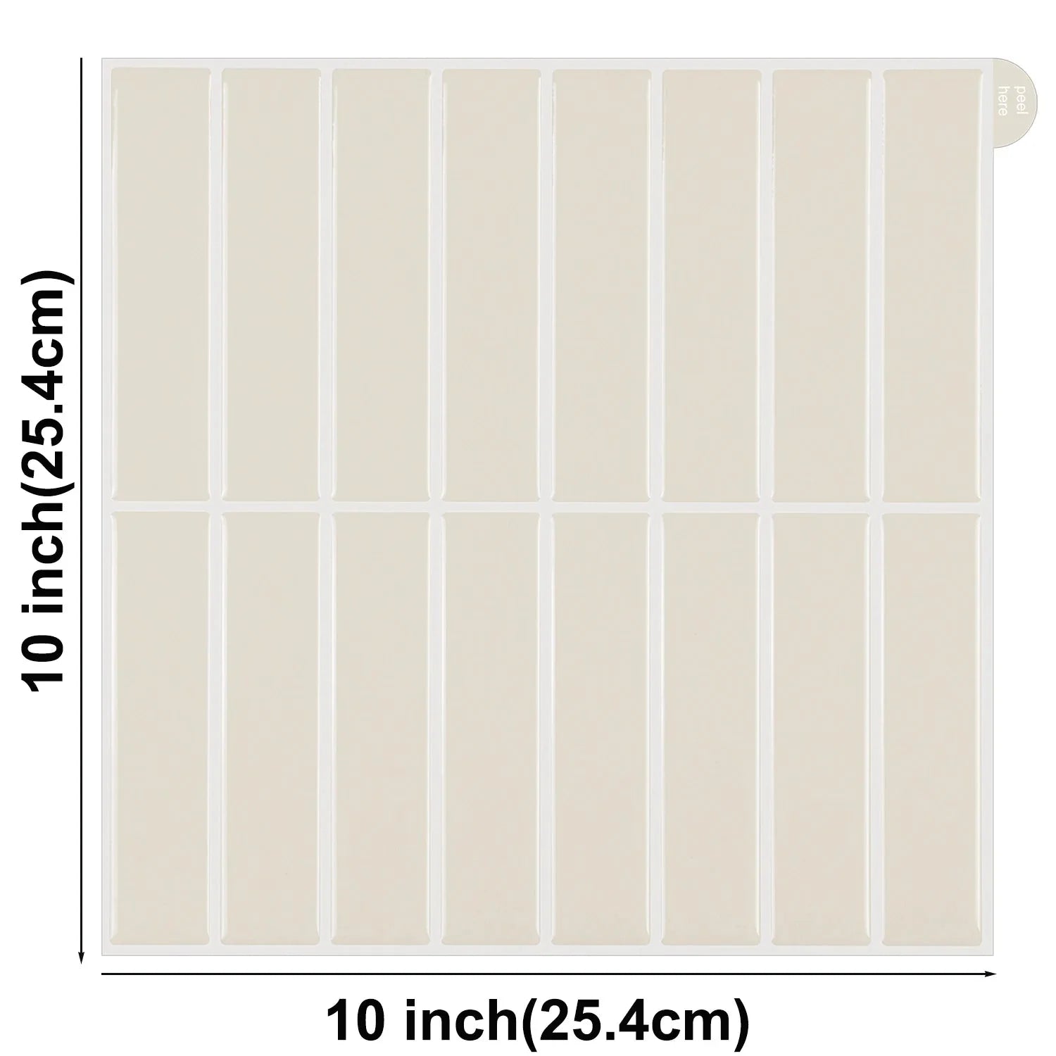 Lot de 10 Crédences Adhésives 3D - Beige
