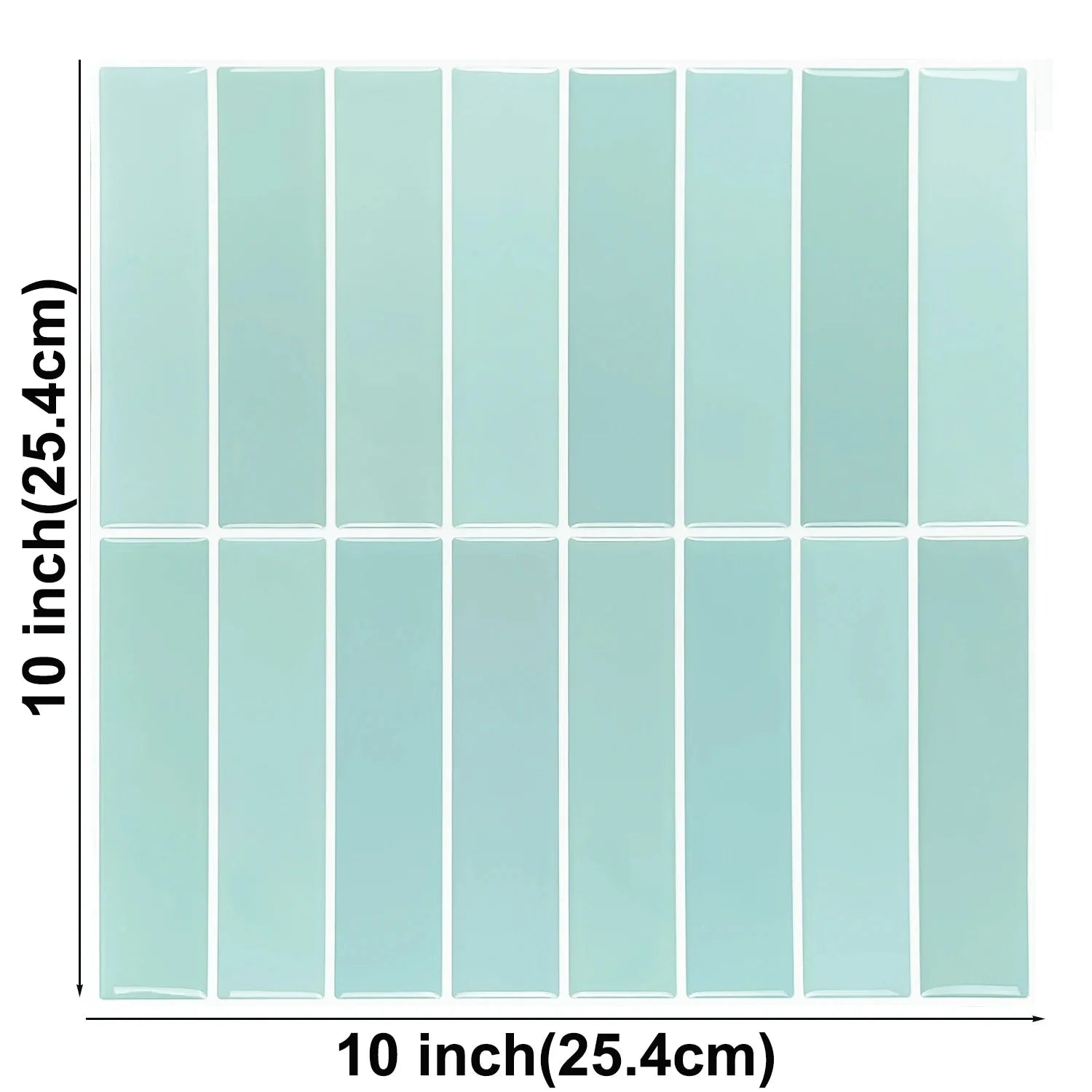 Lot de 10 Crédences Adhésives 3D - Turquoise