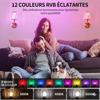 Lot de 2 Appliques Murales Sans Fil Cristal - Argentée