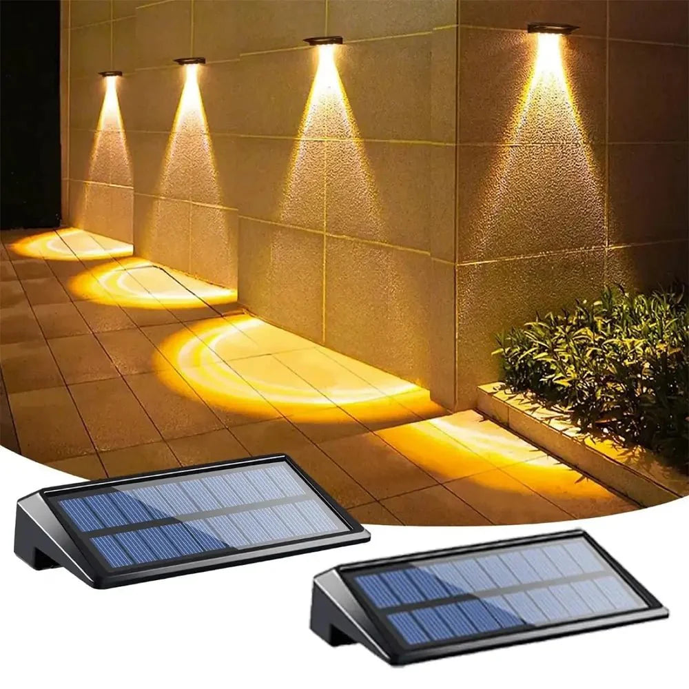 Lot de 2 Appliques Murales Solaires Triangulaires Compactes - Blanc chaud