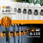 Lot de 2 Lanternes LED Solaire Effet Flamme -