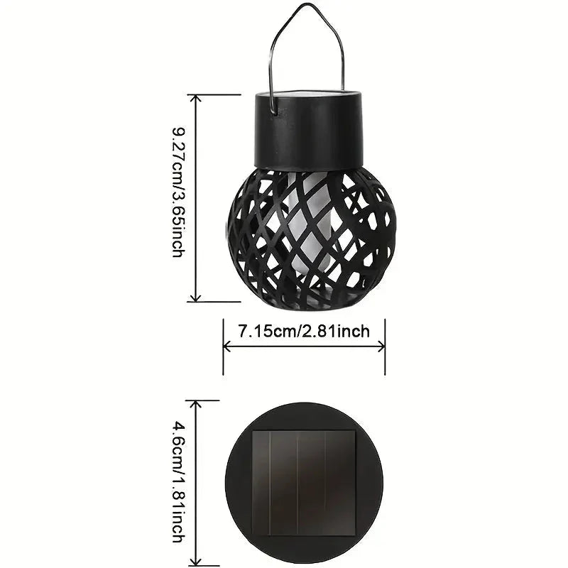 Lot de 2 Lanternes LED Solaire Effet Flamme -