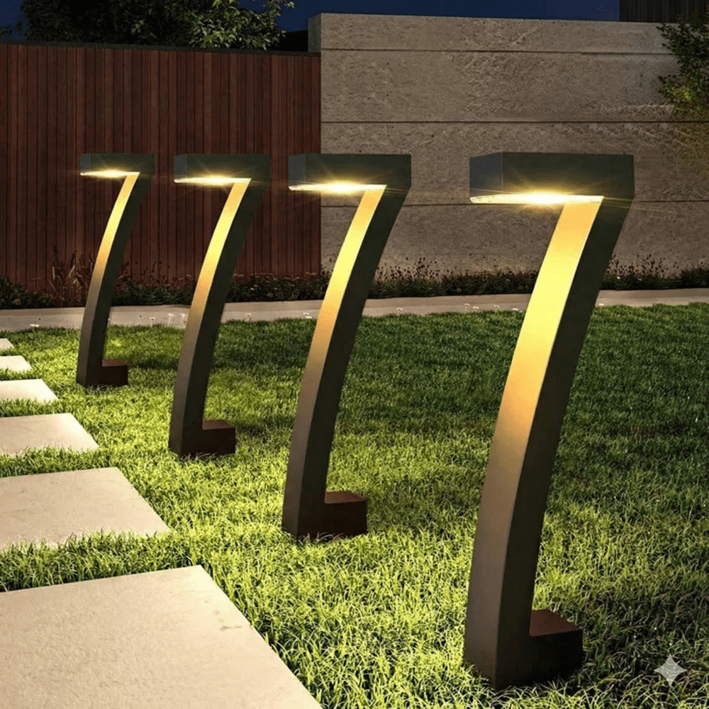 Lot de 4 Bornes Solaires Extérieur Allée de Jardin -