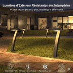 Lot de 4 Bornes Solaires Extérieur Allée de Jardin -