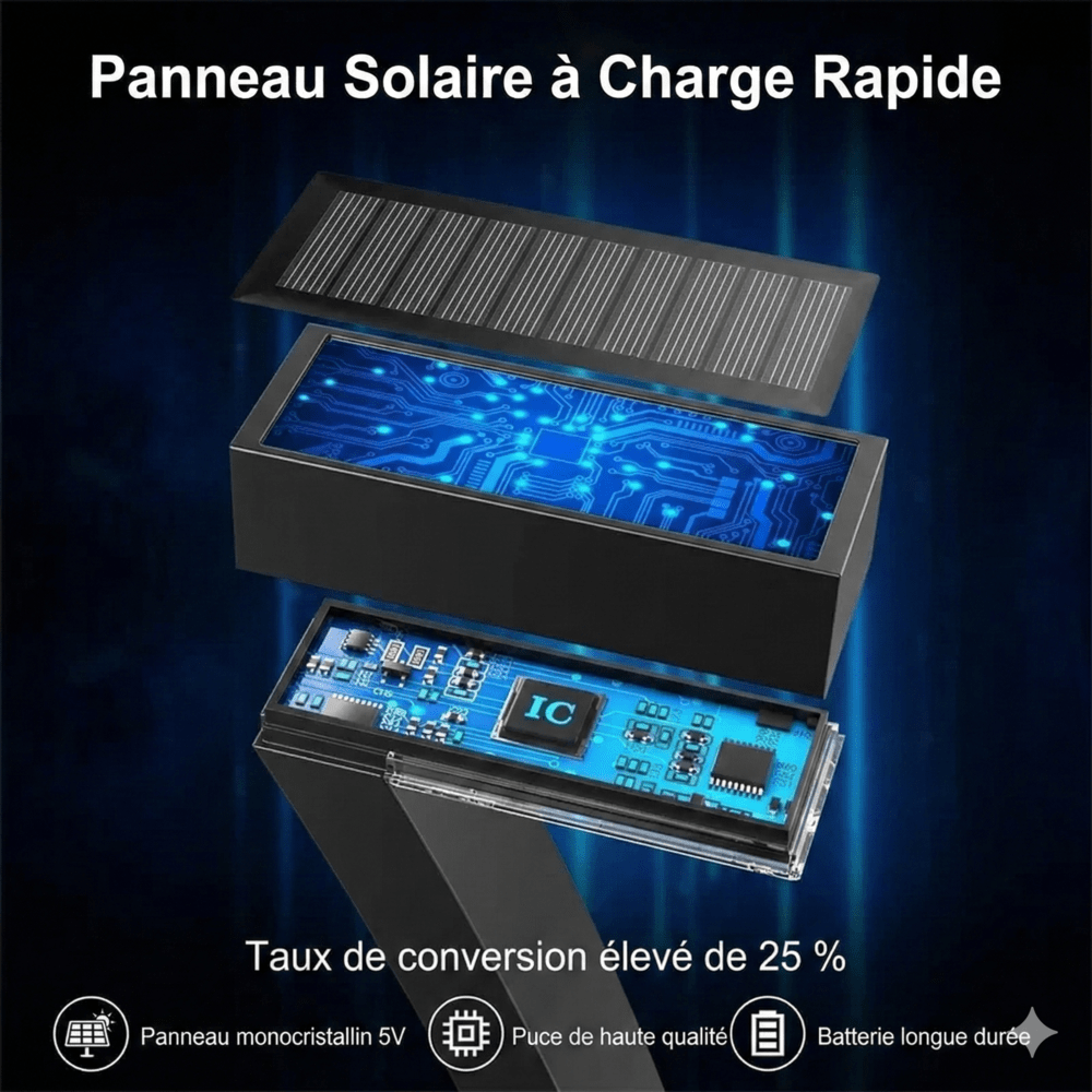 Lot de 4 Bornes Solaires Extérieur Allée de Jardin -