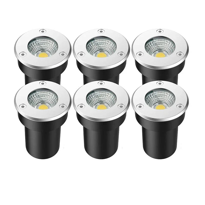 Lot de 6 Spot LED Aluminium Encastrable au Sol - 65mm 5W