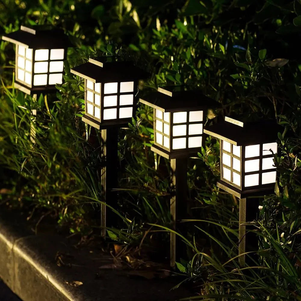 Lot de 8 Balises LED Solaires avec Piquet - Blanc chaud