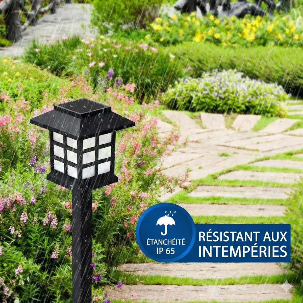 Lot de 8 Balises LED Solaires avec Piquet - RGB