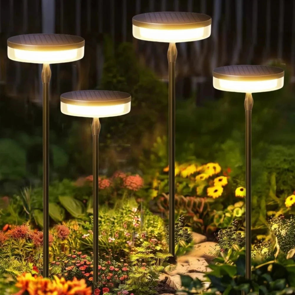 Lot de Lanternes Extérieures Solaires à Piquer LED Blanc Chaud IP65 - 4 Lanternes