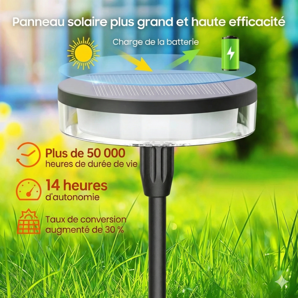 Lot de Lanternes Extérieures Solaires à Piquer LED Blanc Chaud IP65 - 6 Lanternes
