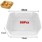 Lot de Papier Cuisson pour Air Fryer - Blanc 50Pcs - 16cm Pro