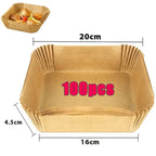 Lot de Papier Cuisson pour Air Fryer - Marron 100Pc - 16cm Pro