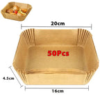 Lot de Papier Cuisson pour Air Fryer - Marron 50Pcs - 16cm Pro
