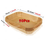 Lot de Papier Cuisson pour Air Fryer - Marron - rectangle - 50
