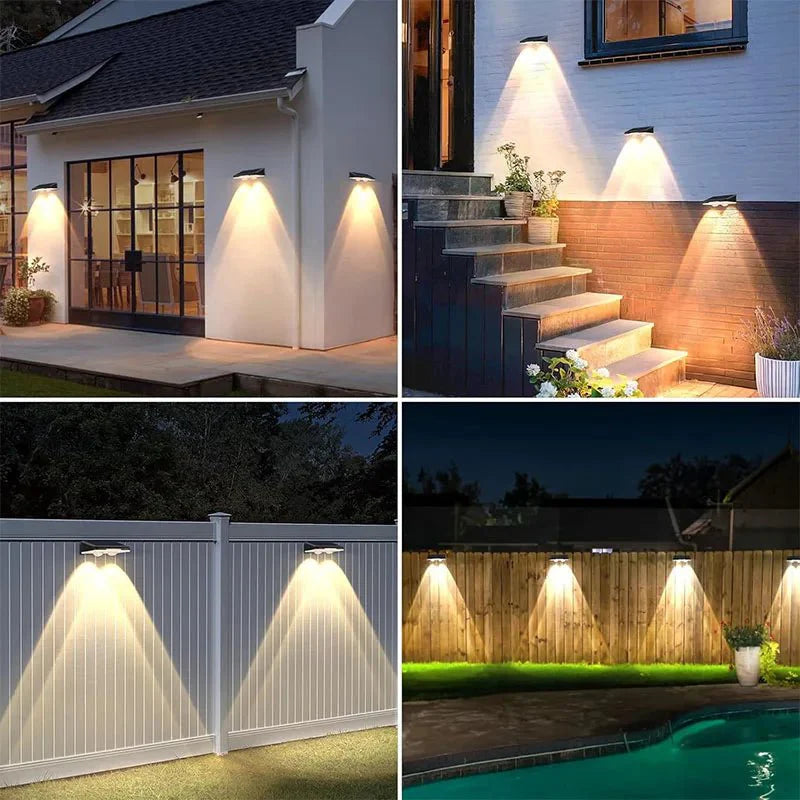 Lumière Solaire LED pour Mur Extérieur - Blanche chaude et froide
