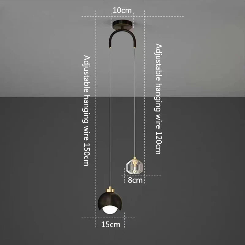 Luminaire de Chevet Suspendu - B - Noir