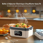 Lunch Box Chauffante Rechargeable avec Minuteur - Blanc