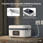 Lunch Box Chauffante Rechargeable avec Minuteur - Blanc