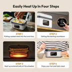 Lunch Box Chauffante Rechargeable avec Minuteur - Blanc