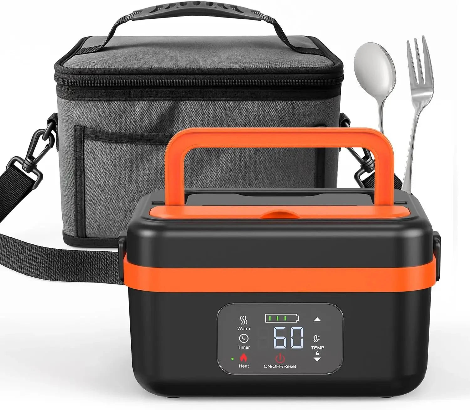 Lunch Box Chauffante Rechargeable avec Minuteur - Noir