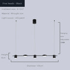 Lustre Linéaire LED Moderne Doré - 5 Têtes dorée