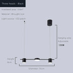 Lustre Linéaire LED Moderne Doré - 5 Têtes dorée