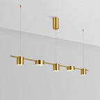 Lustre Linéaire LED Moderne Doré - 5 Têtes noir