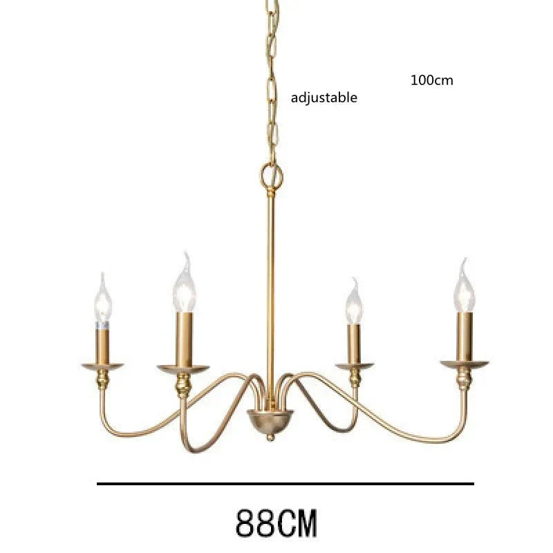 Lustre Métal Style Bougie - 4 lampes Châssis dorée