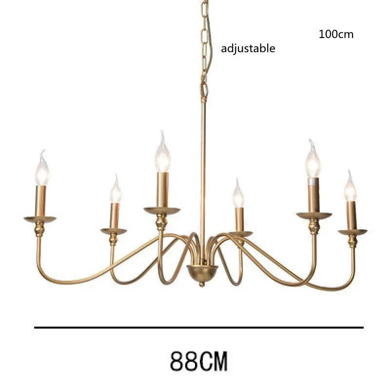 Lustre Métal Style Bougie - 6 lampes Chassis dorée
