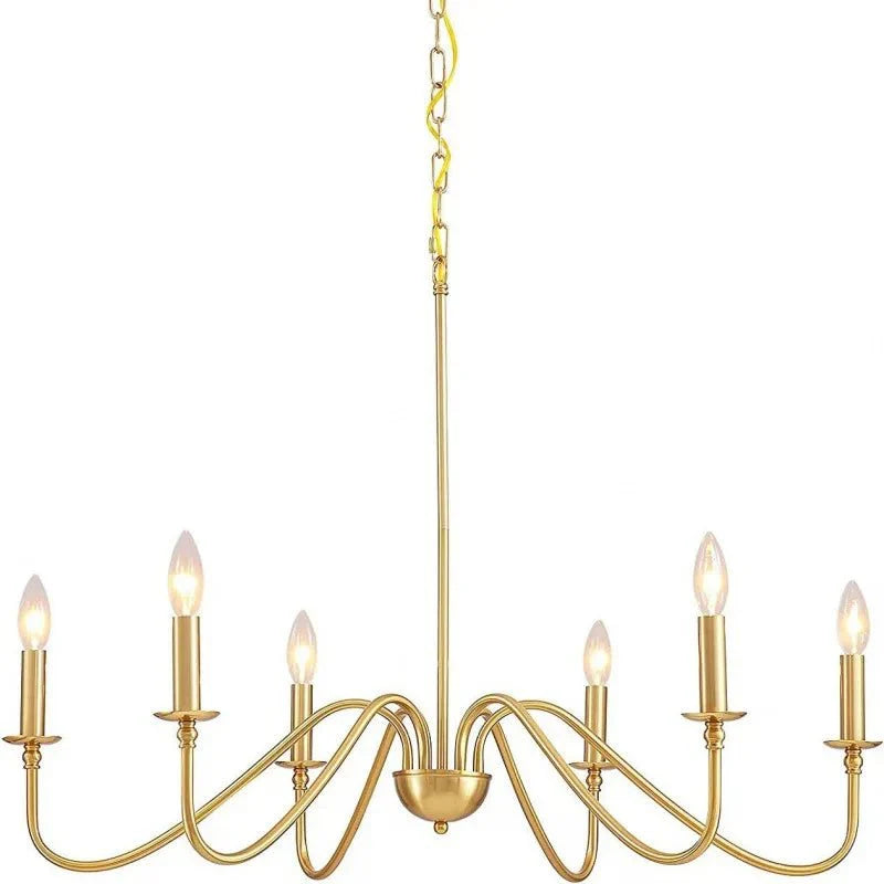 Lustre Métal Style Bougie - 6 lampes Châssis noir