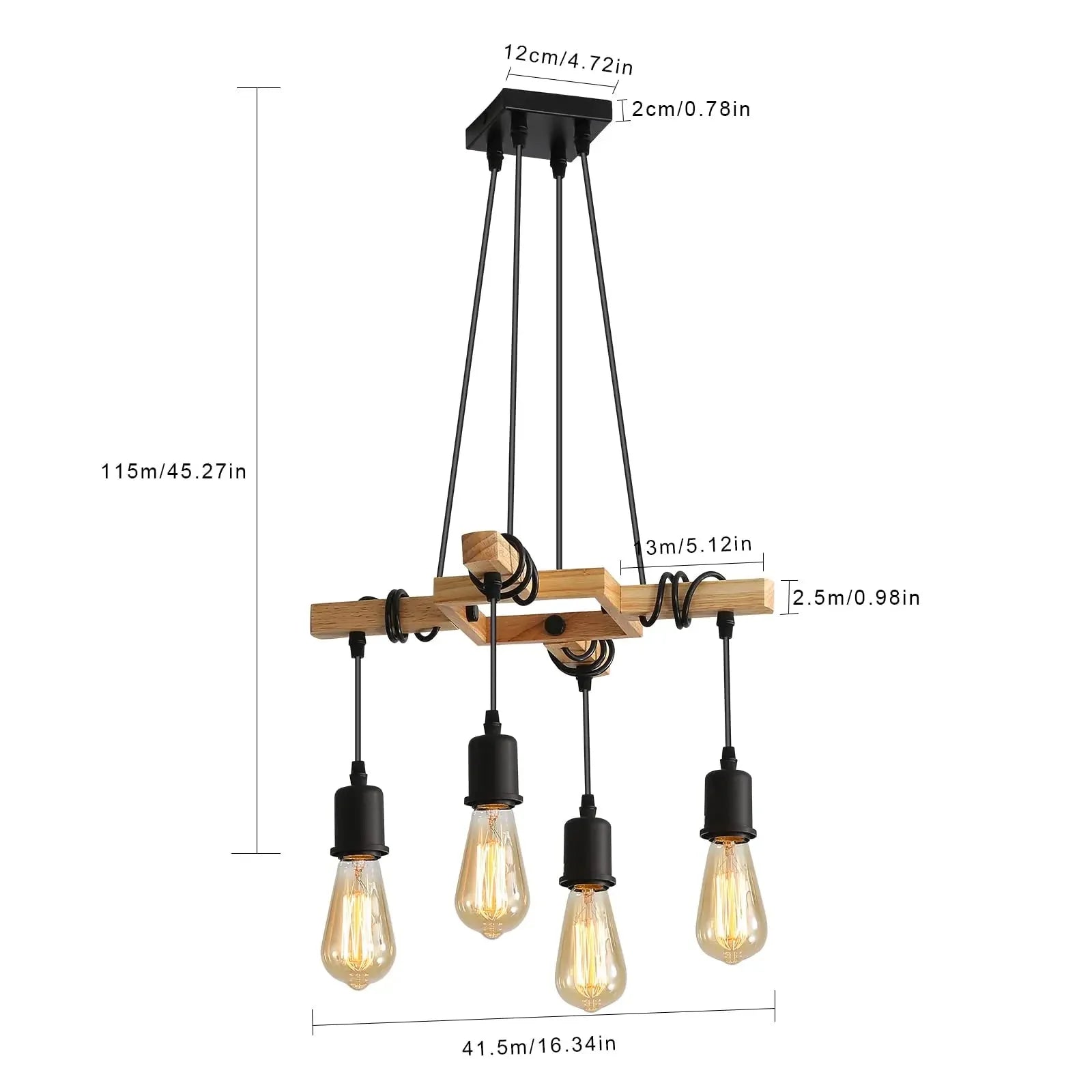 Lustre Poutre en Bois -