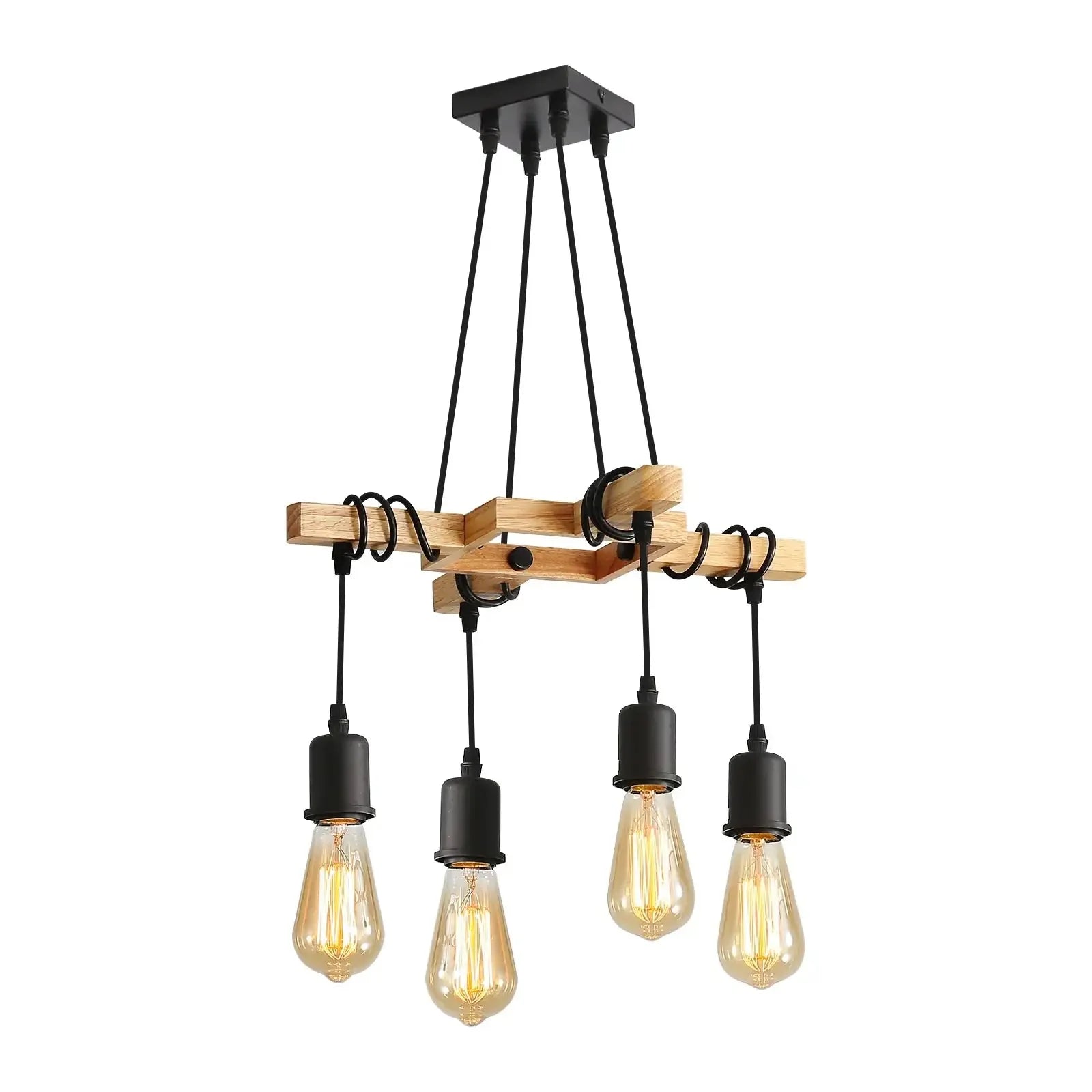 Lustre Poutre en Bois -