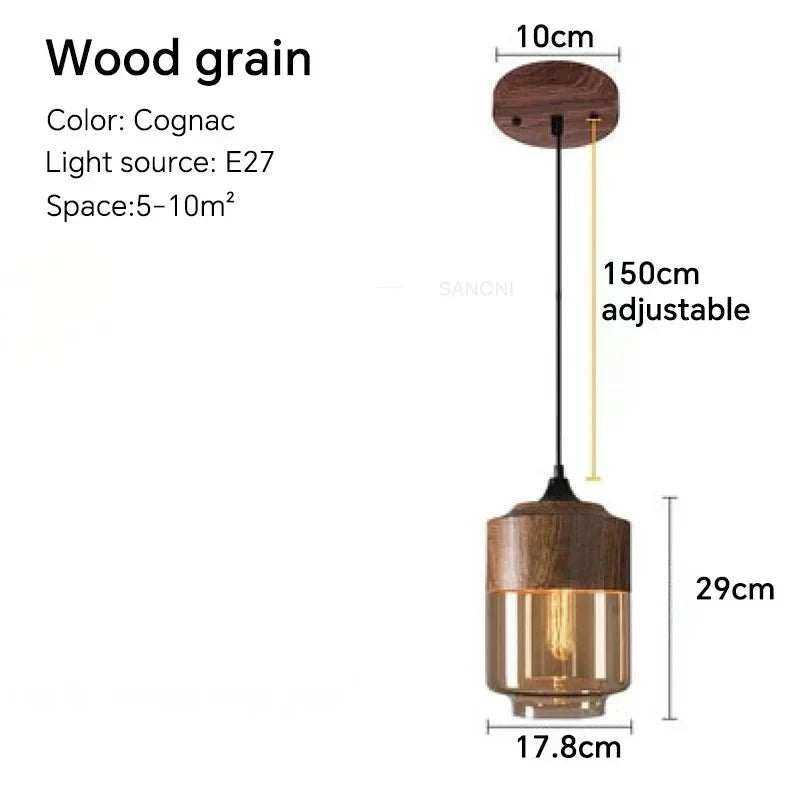 Lustre Scandinave - Bois 18cm