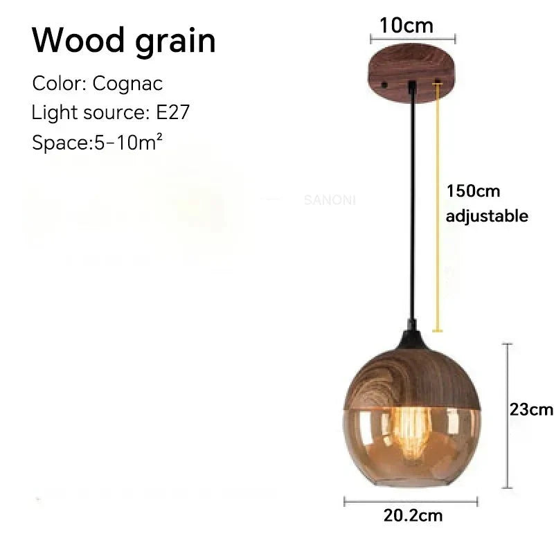 Lustre Scandinave - Bois 20cm