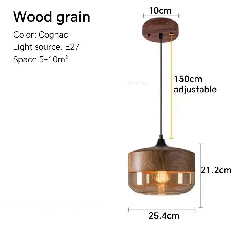 Lustre Scandinave - Bois 25cm