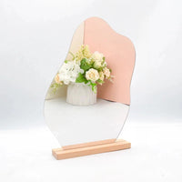 Miroir à Poser Asymétrique en Acrylique sur Socle en Bois -