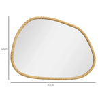 Miroir Forme Irrégulière Bois Clair 70X50cm -