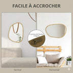 Miroir Forme Irrégulière Bois Clair 70X50cm -