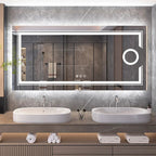 Miroir LED Rectangulaire Salle de Bain Double Éclairage - 120x60cm