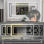 Miroir LED Rectangulaire Salle de Bain Double Éclairage - 60x80cm