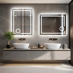 Miroir LED Rectangulaire Salle de Bain Double Éclairage - 60x80cm
