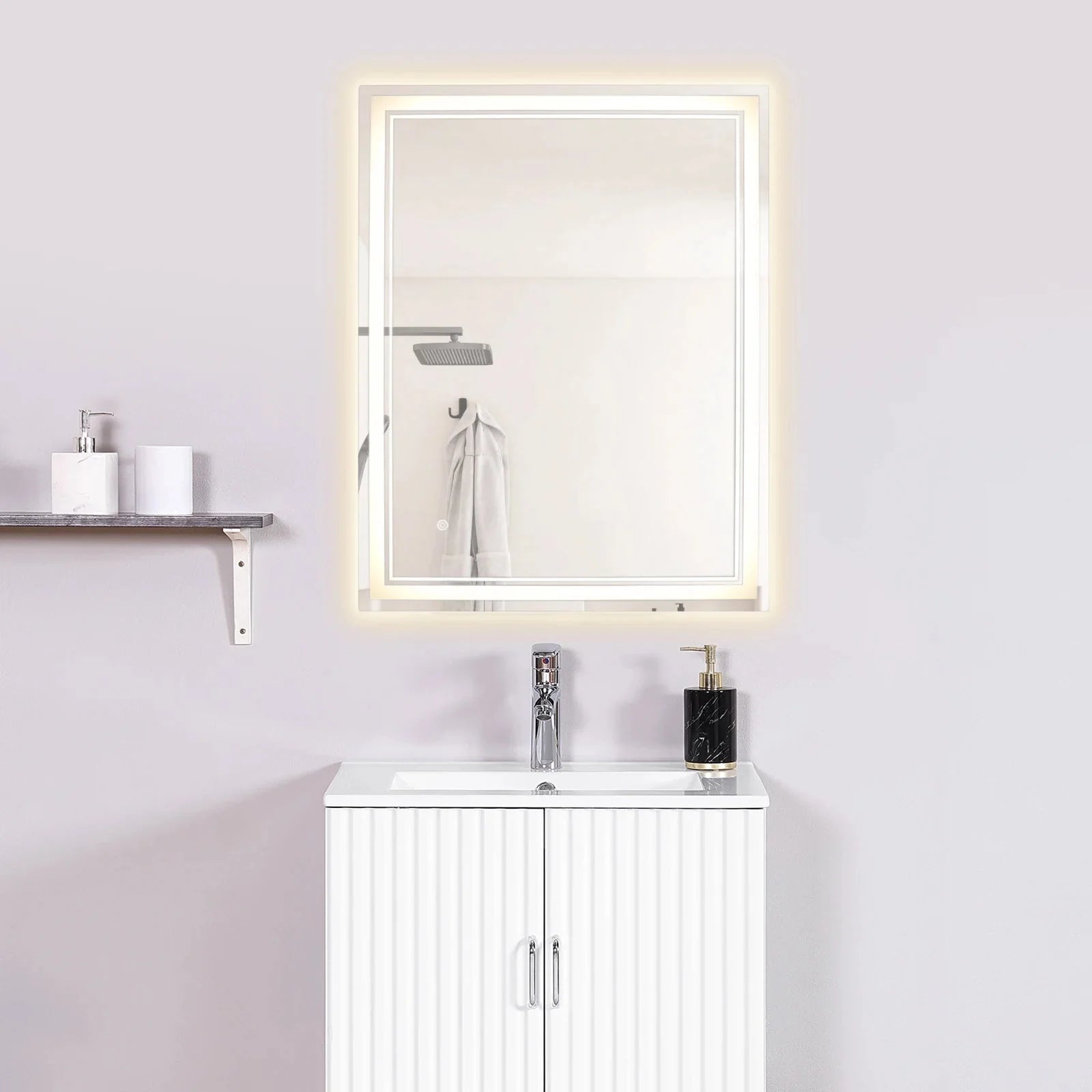 Miroir LED Salle de Bain Rectangulaire 70x90cm -