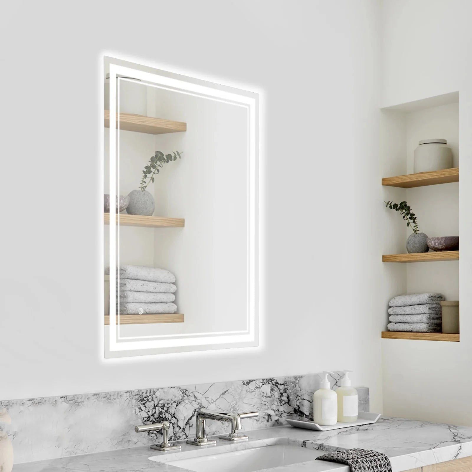 Miroir LED Salle de Bain Rectangulaire 70x90cm -