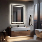 Miroir LED Salle de Bain Rectangulaire Design Cristal Luxe - 50x70cm