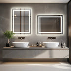 Miroir LED Salle de Bain Rectangulaire Design Cristal Luxe - 50x70cm