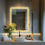 Miroir LED Salle de Bain Rectangulaire Mural Tactile - 50x70cm