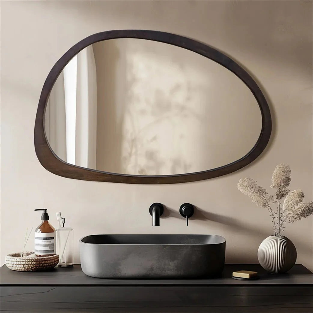 Miroir Mural Asymétrique Noir - 60x90cm
